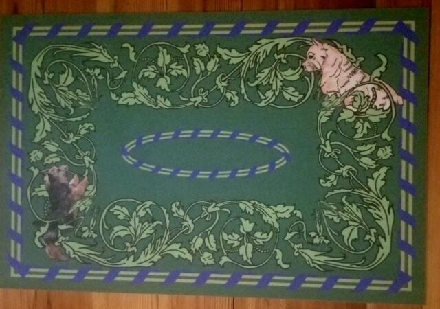 Norwich Padded Floor Mat (Blue & Green)