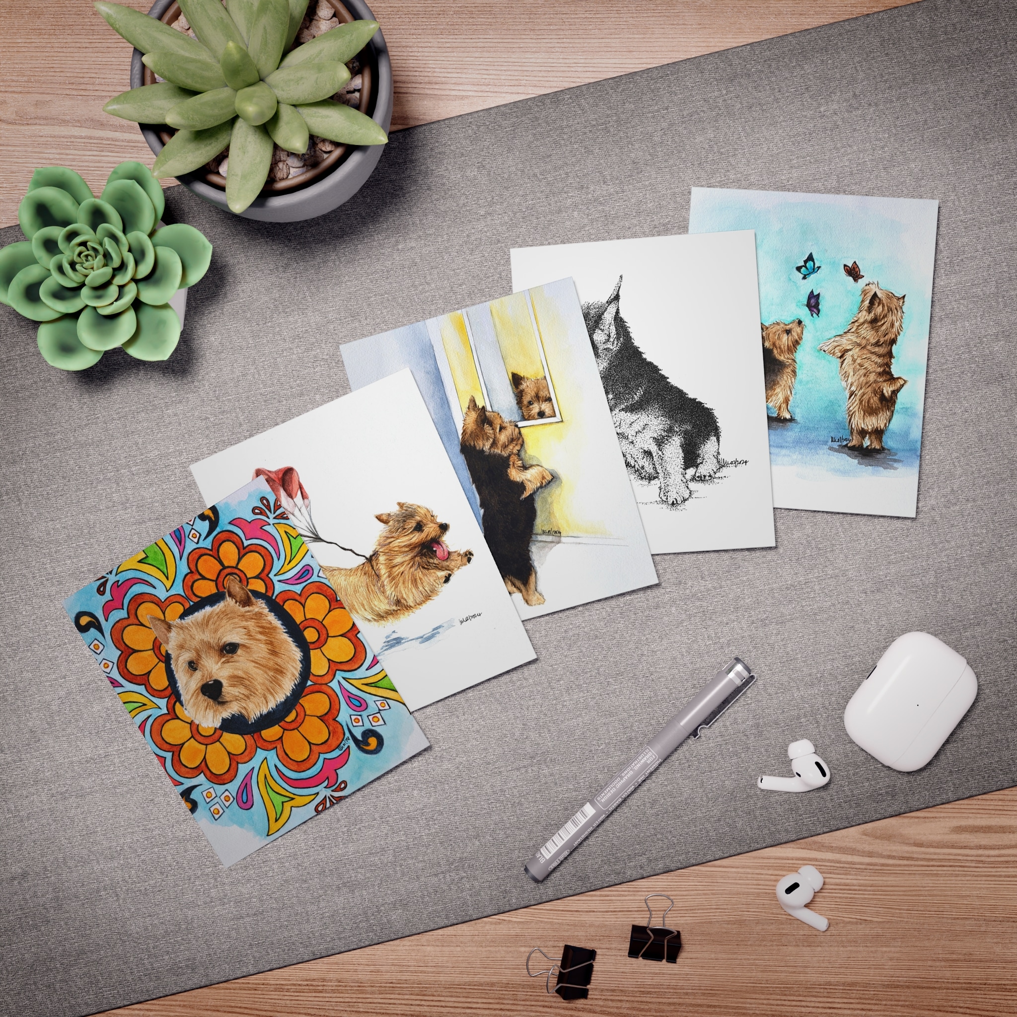 Norwich Terrier Multi-Design Greeting Cards (5-Pack) - 2024 Limited Edition - Image 5