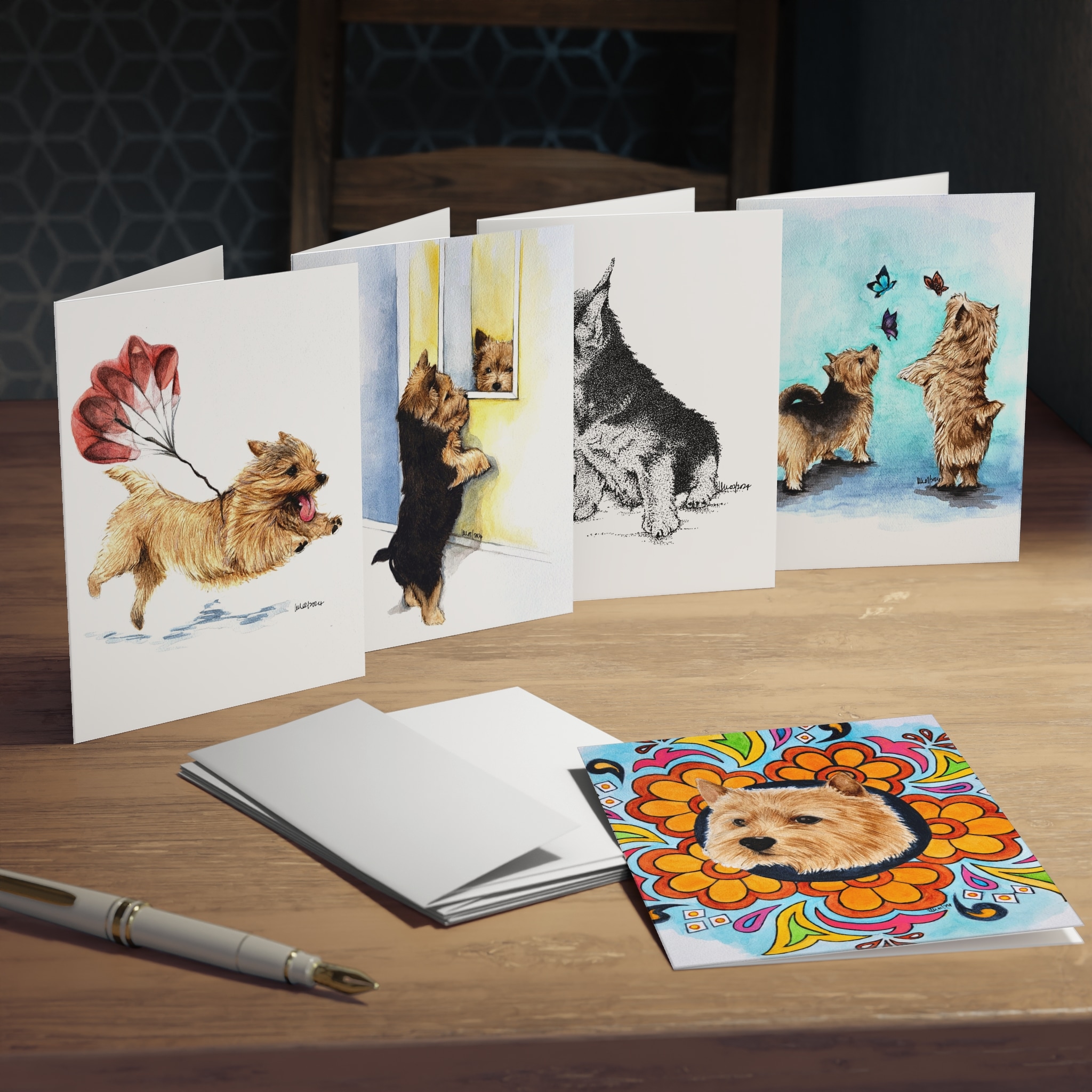 Norwich Terrier Multi-Design Greeting Cards (5-Pack) - 2024 Limited Edition