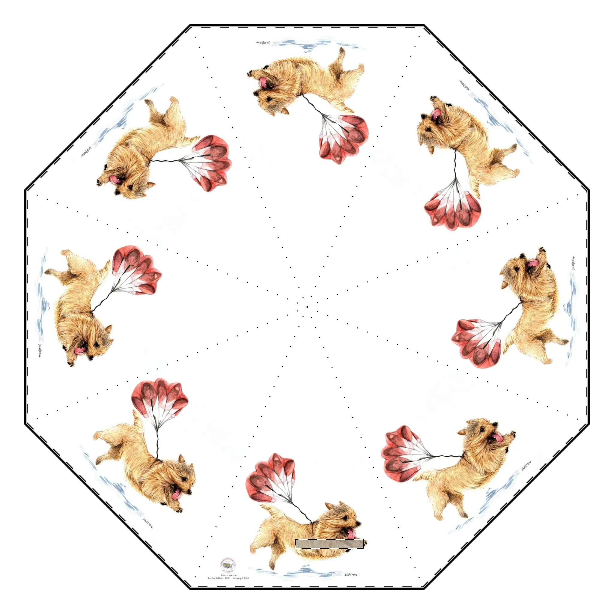 Australian Terrier Umbrella - Semi Automatic